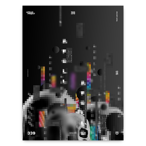 Side by Side 6 poster featuring a blend of pixelated digital art and a skull, symbolizing the fusion of technology and existential themes, set against a dark, abstract background